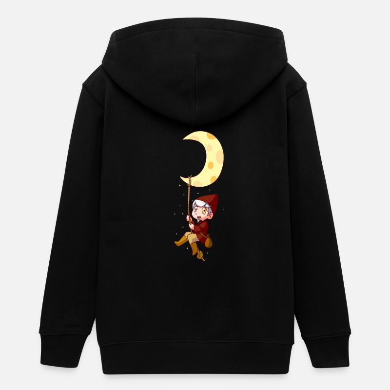 Sandman avec la lune - Veste à capuche ado bio Stanley/Stella - noir