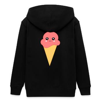 Glace Kawaii Glace Kawaii Fraise Glace Kawaii - Veste à capuche ado bio Stanley/Stella - noir - Dos - AI Model Teenager Male light (155cm)