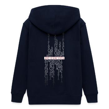 Antifascista Typo Collage rot/gradient - Teenager Organic Kapuzenjacke Mini Cultivator von Stanley/Stella - Navy - Hinten - AI Model Teenager Male light (155cm)