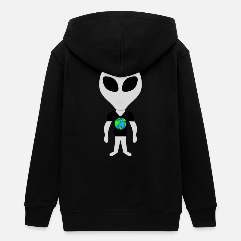 Des extraterrestres durables avec la Terre - Veste à capuche ado bio Stanley/Stella - noir