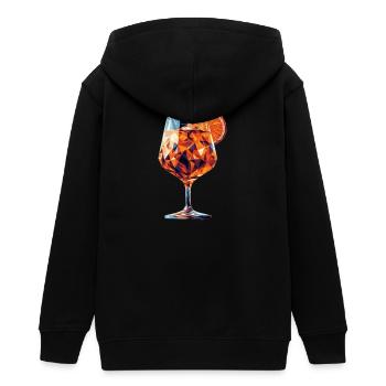 Ein sommerlicher Drink im Polygon-Stil - Teenager Organic Kapuzenjacke Mini Cultivator von Stanley/Stella - Schwarz - Hinten - AI Model Teenager Male light (155cm)