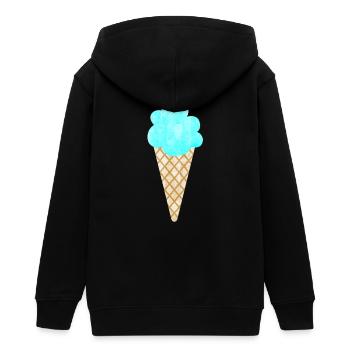 Eis Eiscreme Waffel blau cool Sommer Eisdiele Fan - Teenager Organic Kapuzenjacke Mini Cultivator von Stanley/Stella - Schwarz - Hinten - AI Model Teenager Male light (155cm)