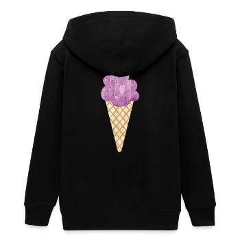 Eiscreme Icecream Eis Waffel Eiskrem Eisdiele lila - Teenager Organic Kapuzenjacke Mini Cultivator von Stanley/Stella - Schwarz - Hinten - AI Model Teenager Male light (155cm)