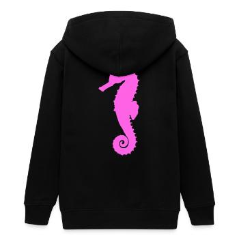 Seepferdchen pink - Teenager Organic Kapuzenjacke Mini Cultivator von Stanley/Stella - Schwarz - Hinten - AI Model Teenager Male light (155cm)