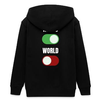 Music On World Off - Veste à capuche ado bio Stanley/Stella - noir - Dos - AI Model Teenager Male light (155cm)