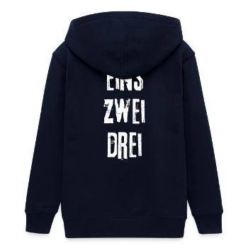 Une Deux Trois Jupe Verticale - Veste à capuche ado bio Stanley/Stella - marine - Dos - AI Model Teenager Male light (155cm)