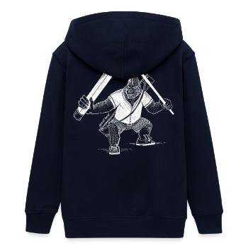 Creative King Gorilla – Le patron avec la plume - Veste à capuche ado bio Stanley/Stella - marine - Dos - AI Model Teenager Male light (155cm)