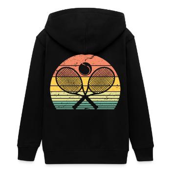 Retro Tennisschläger Tennisspieler Tischtennis Spiel - Teenager Organic Kapuzenjacke Mini Cultivator von Stanley/Stella - Schwarz - Hinten - AI Model Teenager Male light (155cm)
