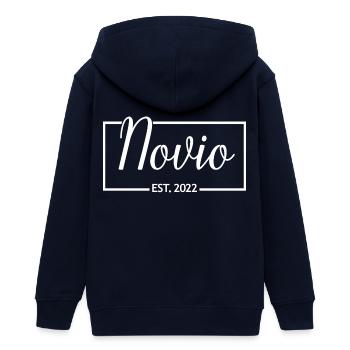 2022 Hochzeit des Verlobungsgeschenks des Bräutigams - Teenager Organic Kapuzenjacke Mini Cultivator von Stanley/Stella - Navy - Hinten - AI Model Teenager Male light (155cm)