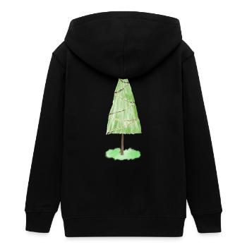 Festliche Tannenschmuck-Grafik - Teenager Organic Kapuzenjacke Mini Cultivator von Stanley/Stella - Schwarz - Hinten - AI Model Teenager Male light (155cm)
