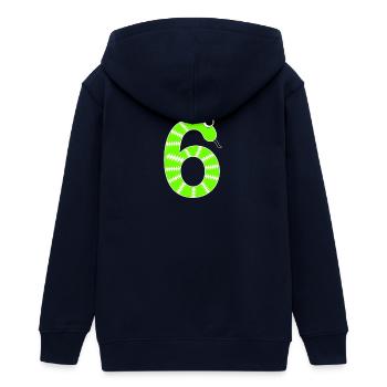 Zahl 6 Schlange Kinder - Teenager Organic Kapuzenjacke Mini Cultivator von Stanley/Stella - Navy - Hinten - AI Model Teenager Male light (155cm)