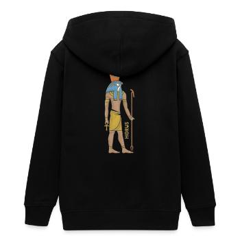 Horus Ägyptischer Gott Krieger - Teenager Organic Kapuzenjacke Mini Cultivator von Stanley/Stella - Schwarz - Hinten - AI Model Teenager Male light (155cm)