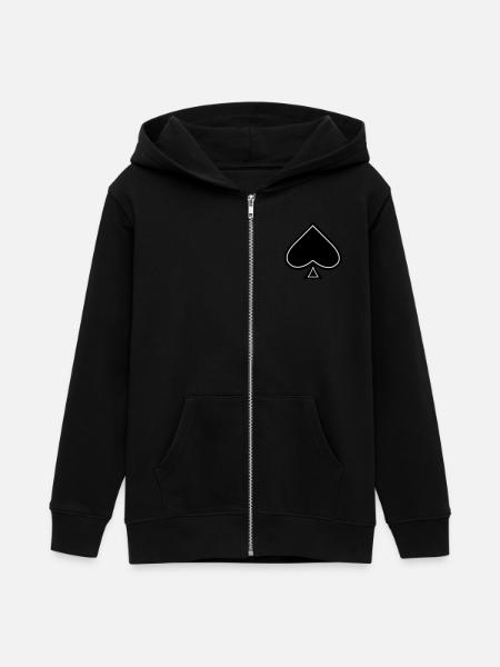 as de pique - Veste à capuche ado bio Stanley/Stella - noir