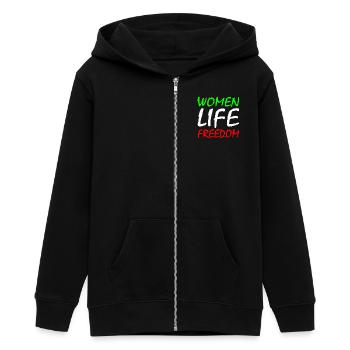 Women life freedom iran - Teenager Organic Kapuzenjacke Mini Cultivator von Stanley/Stella - Schwarz - Vorne - AI Model Teenager Male light (155cm)