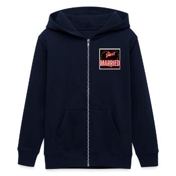 GERADE VERHEIRATET, LANG LEBE DIE MARIE,EVJF,VALENTINSTAG - Teenager Organic Kapuzenjacke Mini Cultivator von Stanley/Stella - Navy - Vorne - AI Model Teenager Male light (155cm)