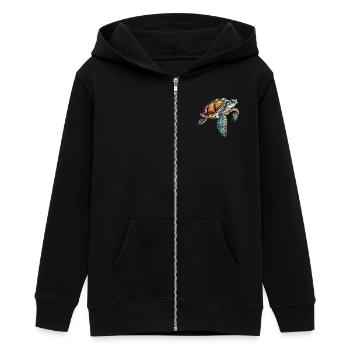 Conception sous-marine de tortue pour les plongeurs - Veste à capuche ado bio Stanley/Stella - noir - Devant - AI Model Teenager Male light (155cm)