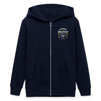 HANDLE MIT SORGFALT – 56 JAHRE PERFEKTION - Teenager Organic Kapuzenjacke Mini Cultivator von Stanley/Stella - Navy - Vorne - AI Model Teenager Male light (155cm)