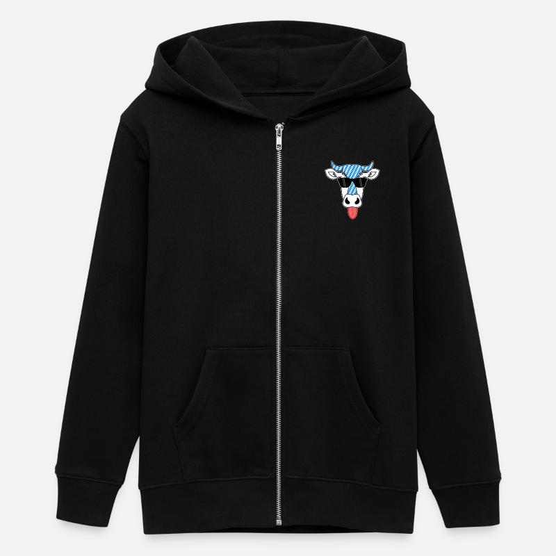 Vache Bavaroise fraîche - Veste à capuche ado bio Stanley/Stella - noir
