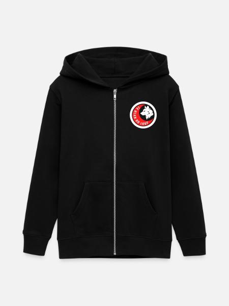 Loup Rouge & Blanc - Veste à capuche ado bio Stanley/Stella - noir