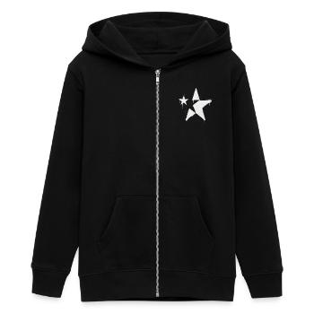 Logo TheStar - Édition Spray - Veste à capuche ado bio Stanley/Stella - noir - Devant - AI Model Teenager Male light (155cm)