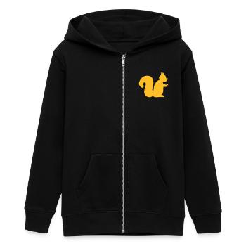 Eichhörnchen mit Nuss - Teenager Organic Kapuzenjacke Mini Cultivator von Stanley/Stella - Schwarz - Vorne - AI Model Teenager Male light (155cm)