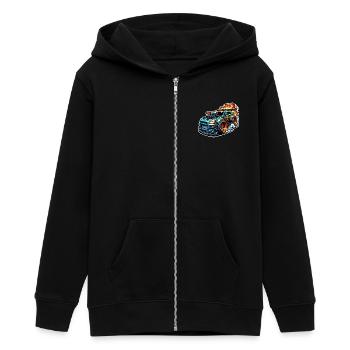 Sportwagen Tuning Auto - Teenager Organic Kapuzenjacke Mini Cultivator von Stanley/Stella - Schwarz - Vorne - AI Model Teenager Male light (155cm)