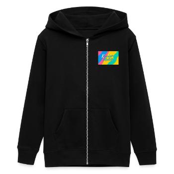 Kunter Mutig Farbrausch - Teenager Organic Kapuzenjacke Mini Cultivator von Stanley/Stella - Schwarz - Vorne - AI Model Teenager Male light (155cm)