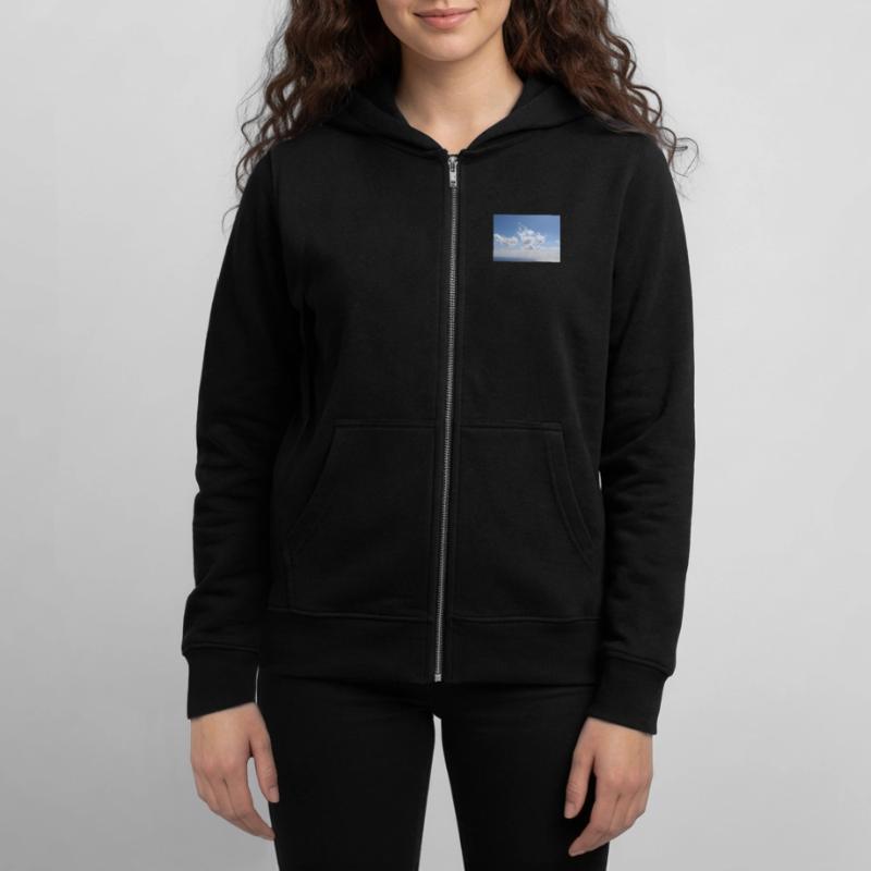 Awesome Blue Sky Clouds Pattern - Summer Vacation Teens Organic Zip-up Hoodie by Stanley/Stella