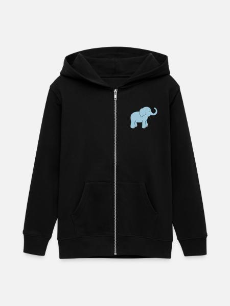 Elefant - Teenager Organic Kapuzenjacke Mini Cultivator von Stanley/Stella - Schwarz