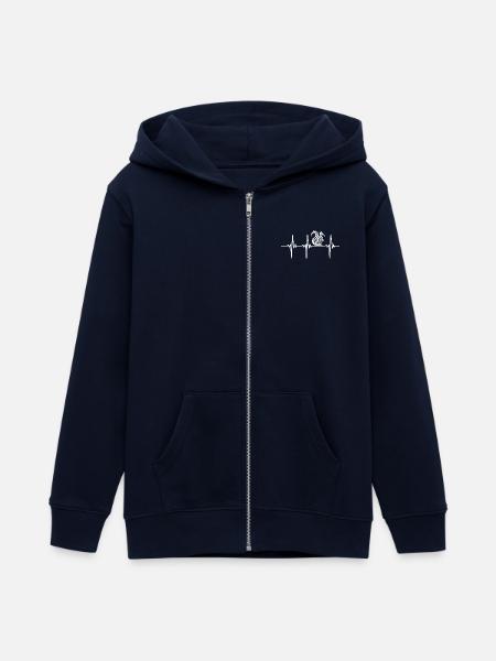 Heartbeat for cute squirrels - Teens Organic Zip-up Hoodie by Stanley/Stella - black