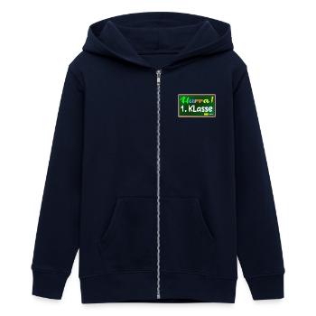 Grundschule 1. Klasse HURRA - Teenager Organic Kapuzenjacke Mini Cultivator von Stanley/Stella - Navy - Vorne - AI Model Teenager Male light (155cm)