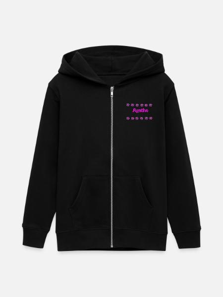 Agathe Fleurie Neon Bubble - Teens Organic Zip-up Hoodie by Stanley/Stella - black
