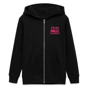 Engel Engelchen Prozent Spruch - Teenager Organic Kapuzenjacke Mini Cultivator von Stanley/Stella - Schwarz - Vorne - AI Model Teenager Male light (155cm)