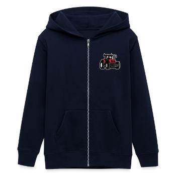 Traktor (3 color) - Teenager Organic Kapuzenjacke Mini Cultivator von Stanley/Stella - Navy - Vorne - AI Model Teenager Male light (155cm)