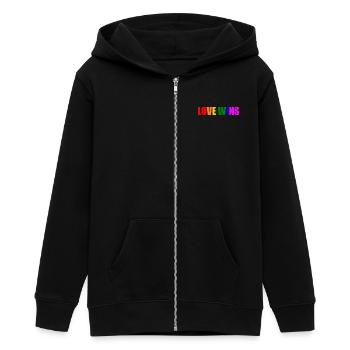 Love wins - Teenager Organic Kapuzenjacke Mini Cultivator von Stanley/Stella - Schwarz - Vorne - AI Model Teenager Male light (155cm)