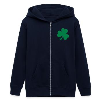 Kleeblatt - Teenager Organic Kapuzenjacke Mini Cultivator von Stanley/Stella - Schwarz - Vorne - AI Model Teenager Male light (155cm)
