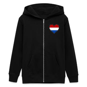 Drapeau du Cœur des Pays-Bas - Veste à capuche ado bio Stanley/Stella - noir - Devant - AI Model Teenager Male light (155cm)