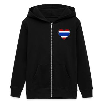 Thailand Herzflagge - Teenager Organic Kapuzenjacke Mini Cultivator von Stanley/Stella - Schwarz - Vorne - AI Model Teenager Male light (155cm)