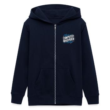Technical Support Computer - Teens Organic Zip-up Hoodie by Stanley/Stella - navy - Front - AI Model Teenager Male light (155cm)