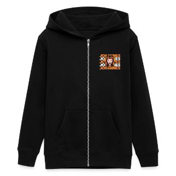 Leo John - Teens Organic Zip-up Hoodie by Stanley/Stella - black - Front - AI Model Teenager Male light (155cm)