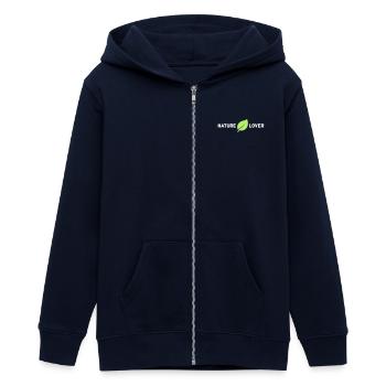Nature Lover | Wald Waldbaden Natur Naturliebe - Teenager Organic Kapuzenjacke Mini Cultivator von Stanley/Stella - Navy - Vorne - AI Model Teenager Male light (155cm)