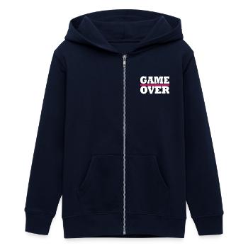 Game over - Veste à capuche ado bio Stanley/Stella - marine - Devant - AI Model Teenager Male light (155cm)