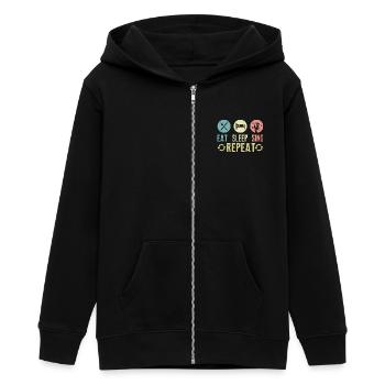 Eat Sleep Sing Repeat Singer Singing - Teenager Organic Kapuzenjacke Mini Cultivator von Stanley/Stella - Schwarz - Vorne - AI Model Teenager Male light (155cm)