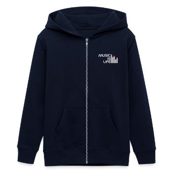 music is life equalizer r FR - Veste à capuche ado bio Stanley/Stella - marine - Devant - AI Model Teenager Male light (155cm)