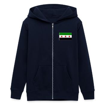 syrien - Teenager Organic Kapuzenjacke Mini Cultivator von Stanley/Stella - Navy - Vorne - AI Model Teenager Male light (155cm)