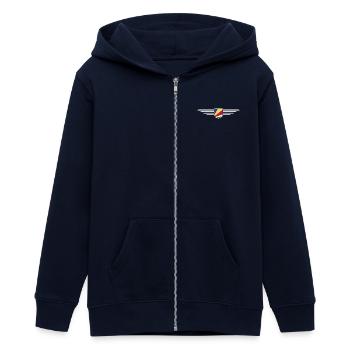 Seychelles fans: T-shirts for island dreams - Teens Organic Zip-up Hoodie by Stanley/Stella - navy - Front - AI Model Teenager Male light (155cm)