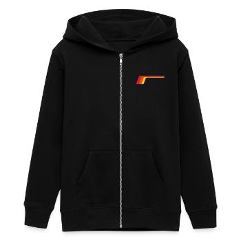 Retro Stripes - Teenager Organic Kapuzenjacke Mini Cultivator von Stanley/Stella - Schwarz - Vorne - AI Model Teenager Male light (155cm)