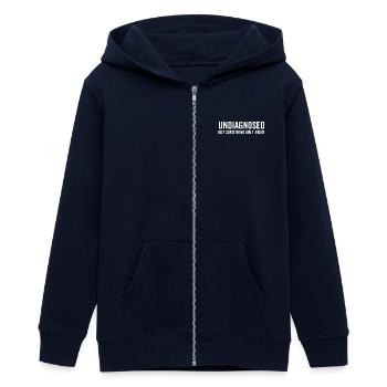 Nicht diagnostiziert, aber irgendetwas stimmt nicht - Teenager Organic Kapuzenjacke Mini Cultivator von Stanley/Stella - Navy - Vorne - AI Model Teenager Male light (155cm)