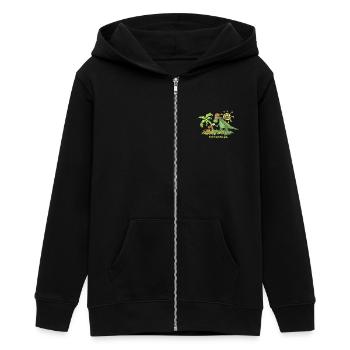 Investigatosaurus - Teenager Organic Kapuzenjacke Mini Cultivator von Stanley/Stella - Schwarz - Vorne - AI Model Teenager Male light (155cm)