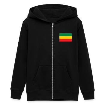 Drapeau des racines rastafari reggae rasta jah - Veste à capuche ado bio Stanley/Stella - noir - Devant - AI Model Teenager Male light (155cm)